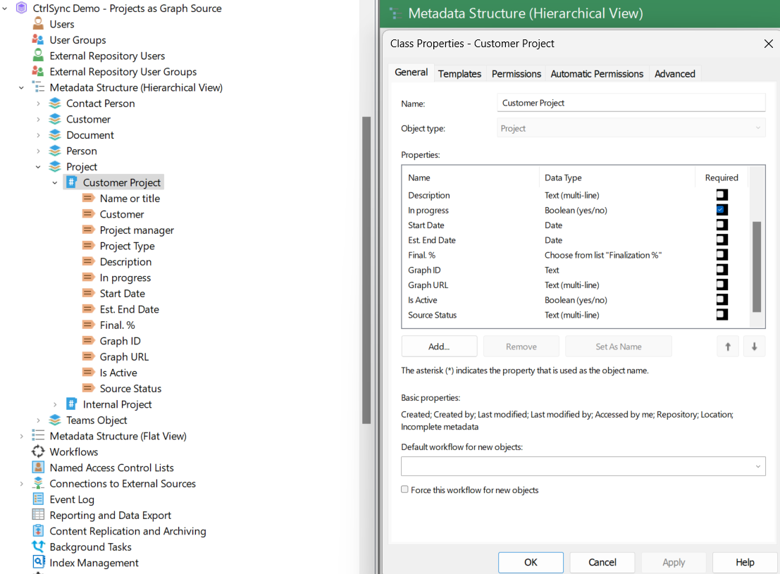 Customer Project Class Properties