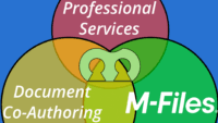 Venn diagram of Professional Services, Document Co-Authoring, M-Files and in the middle is the CtrlShare Logo