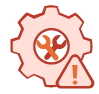 constant errors orange | CtrlDocs Without CtrlTeams — icon showing manual governance where IT must constantly fix broken, non‑compliant, or poorly configured Teams