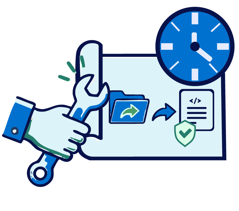 Icon showing minimal maintenance with automatic updates.